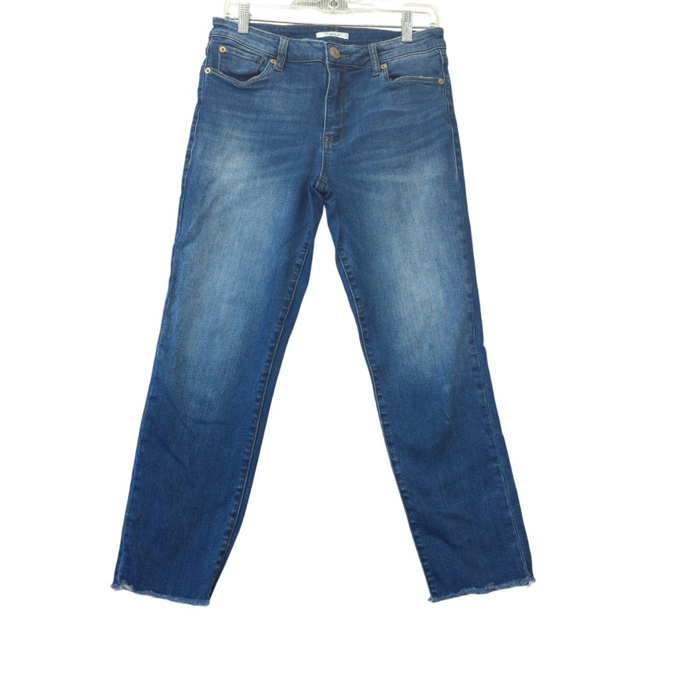 STS Blue Womens Size 27 Skinny Jeans Medium Wash Raw Hem High Rise Stretch Denim